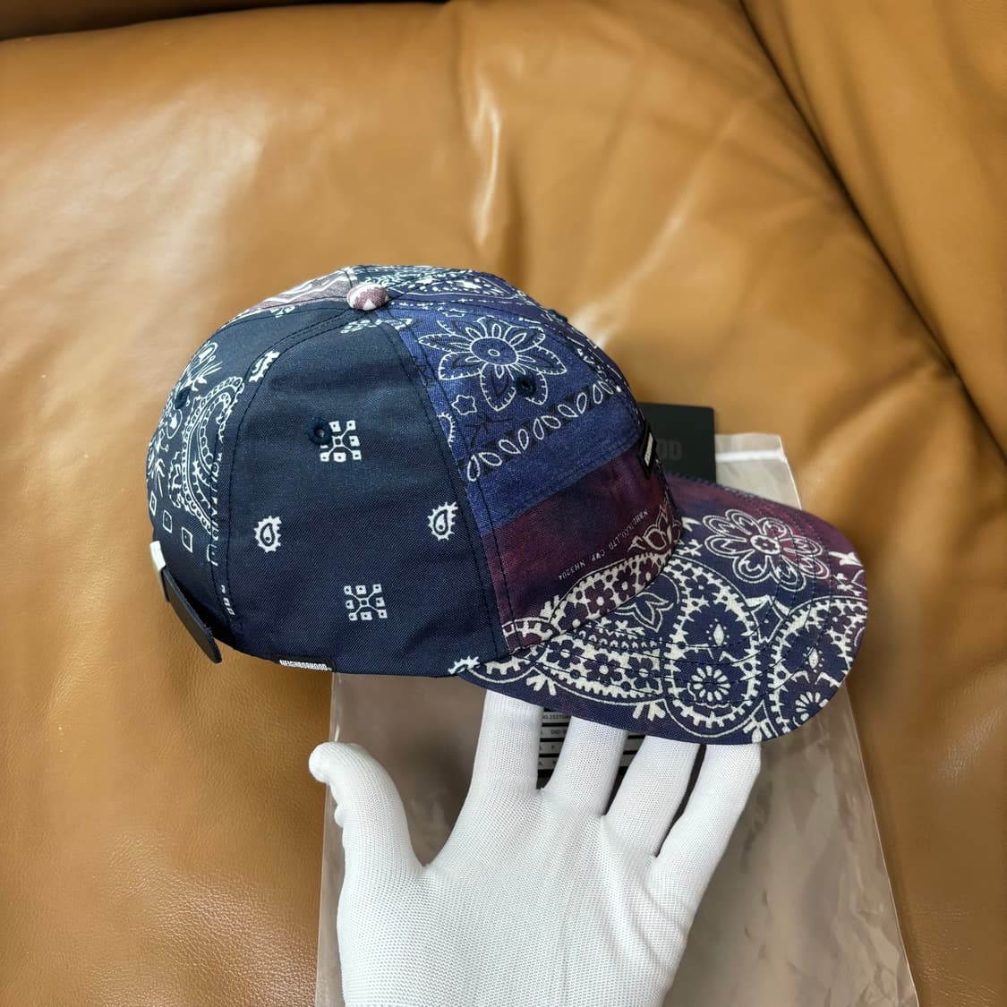 네이버후드 6패널 볼캡 모자 반다나 페이즐리 네이비 퍼플 상품이미지3