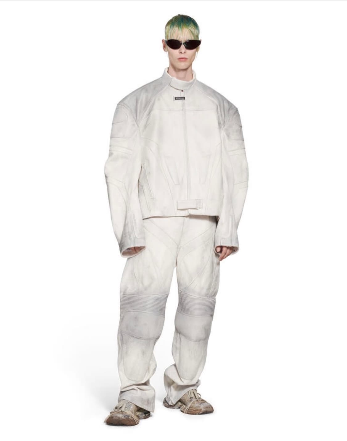 [1]발렌시아가 화이트 레더 바이커 자켓 상품이미지1