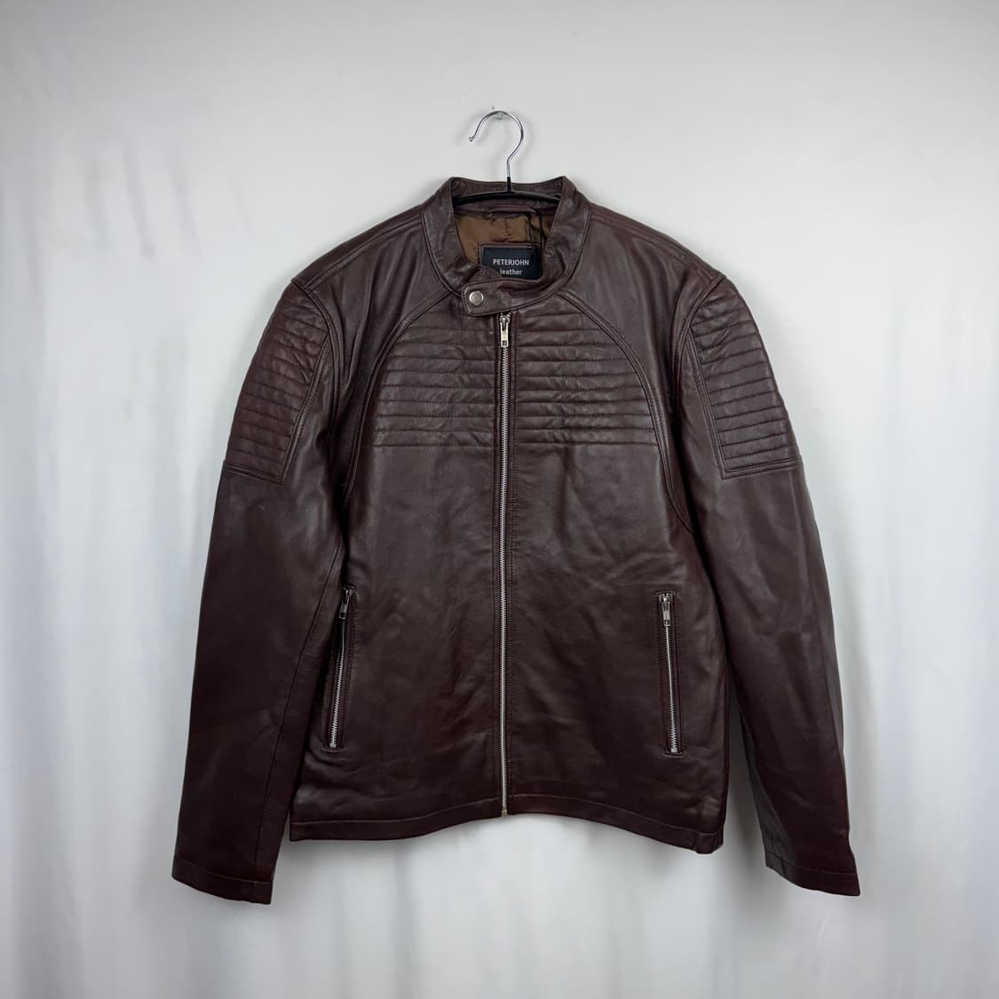 (M) PETERJOHN leather 천연가죽 라이더 자켓 브라운 상품이미지2