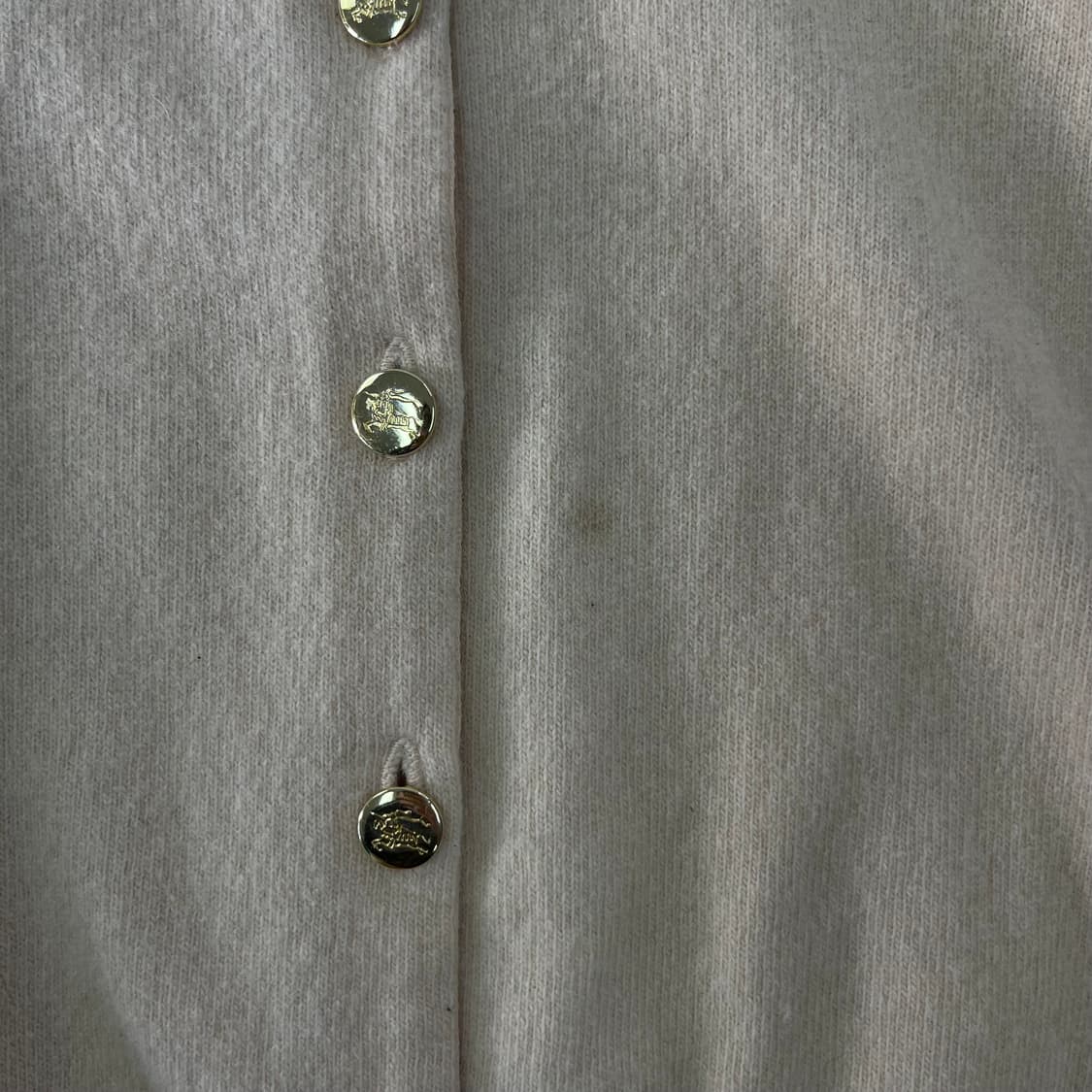 W 95 버버리 금장 기마로고 베이지 울 가디건 상품이미지4