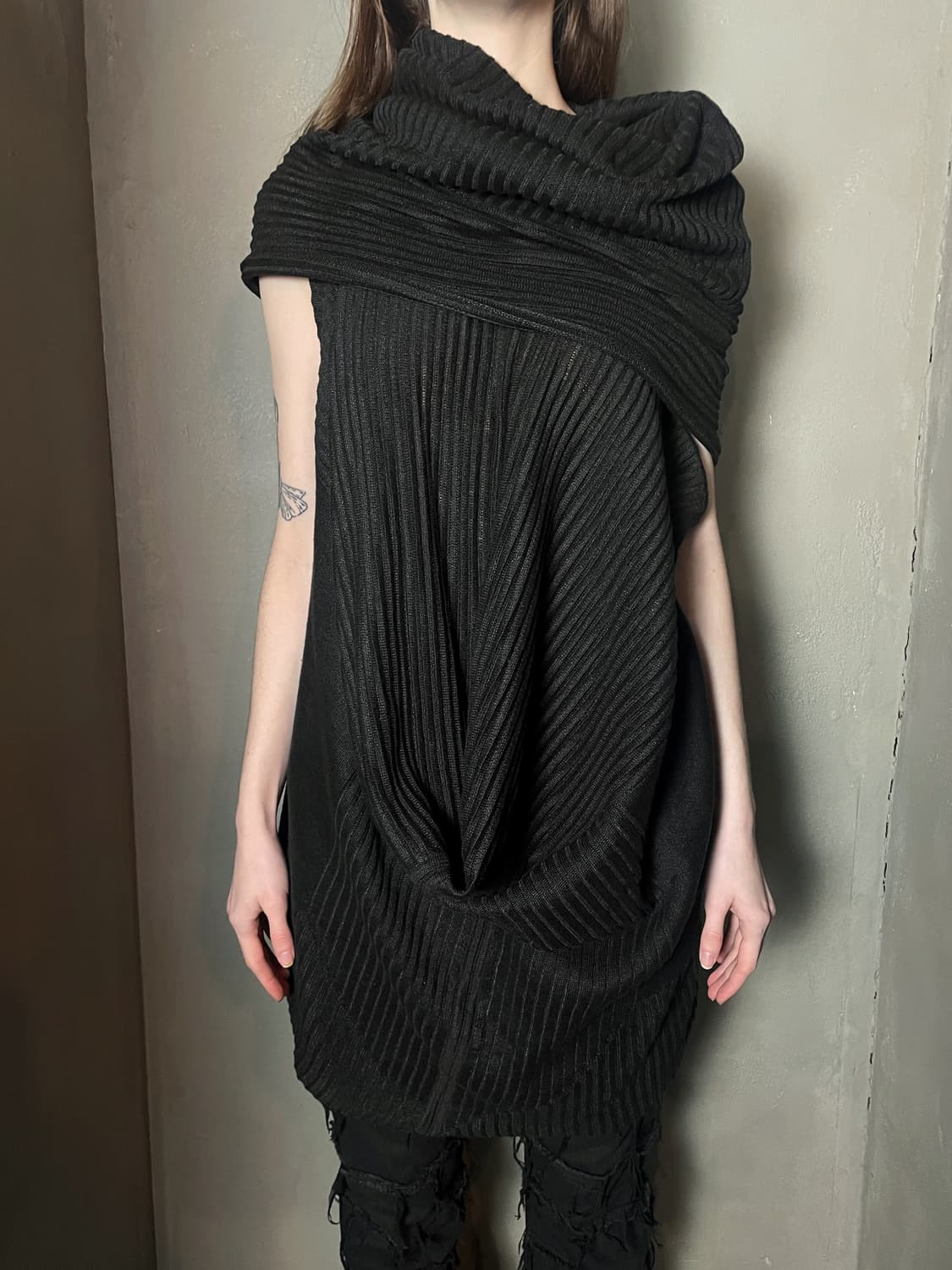 19ss 릭오웬스 드레이프 슬리브리스 탑 상품이미지2