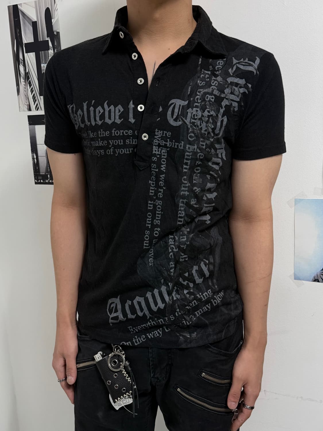 00s punk printing collar halfsleeve 상품이미지5