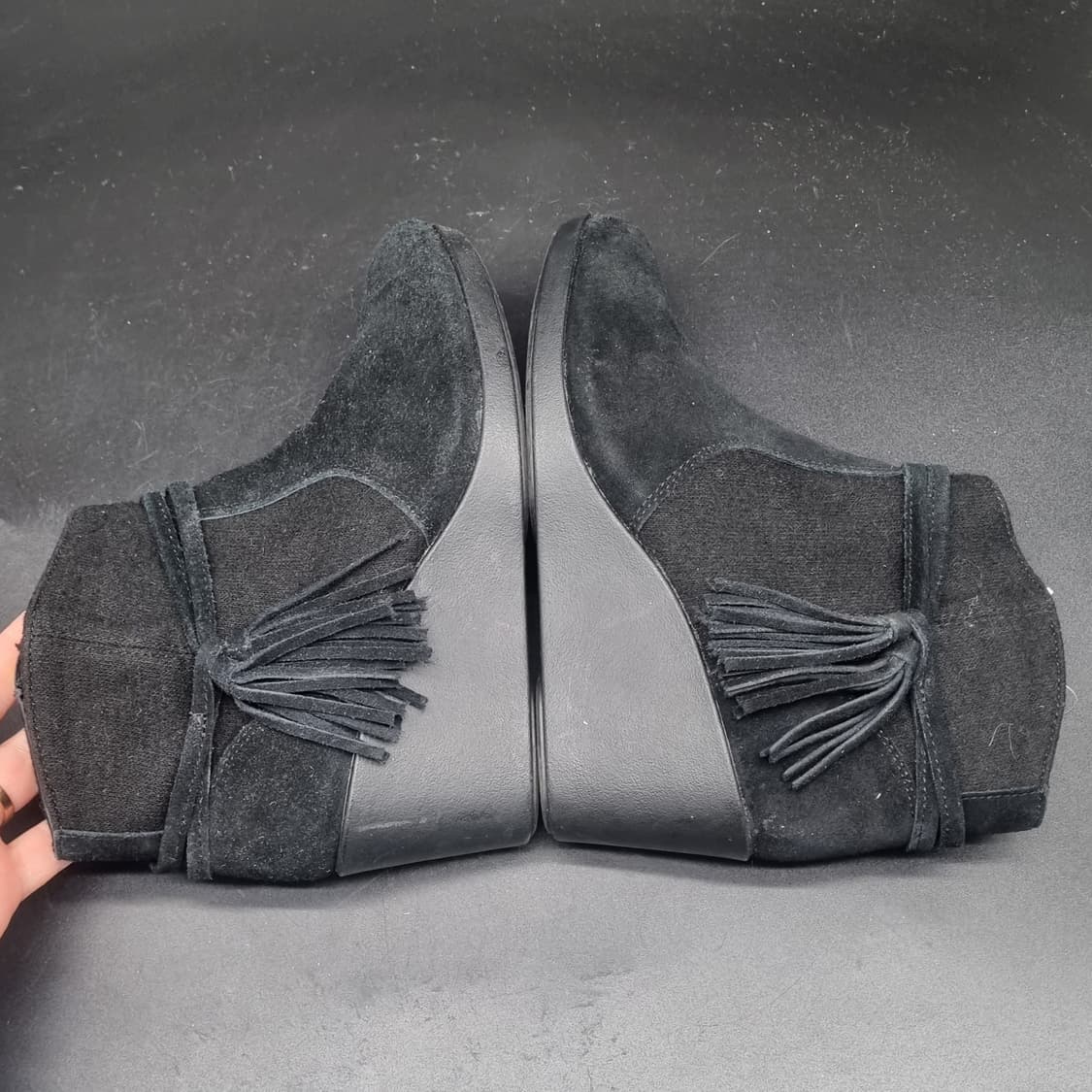 새상품 크록스 스웨이드 웨지힐 220 굽6 상품이미지5