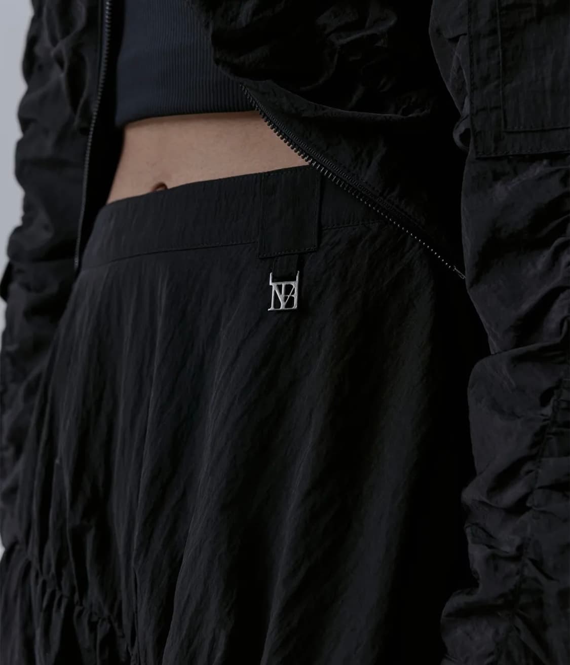 Nylon Cargo Shirring Set-up Skirt 상품이미지4
