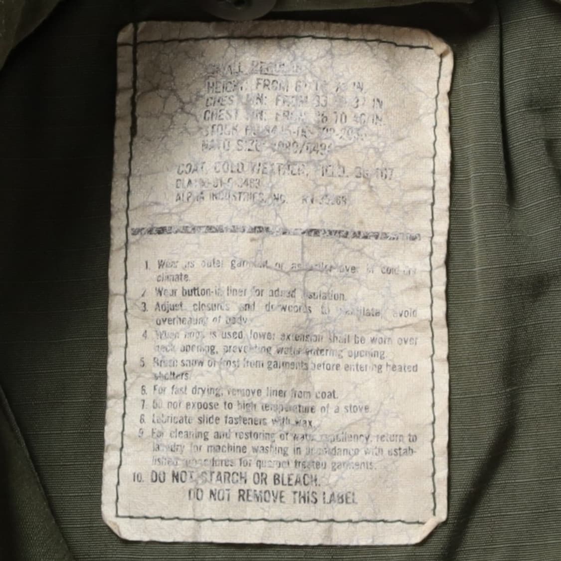 미군 오리지널 US Army M-65 Field Jacket   상품이미지8