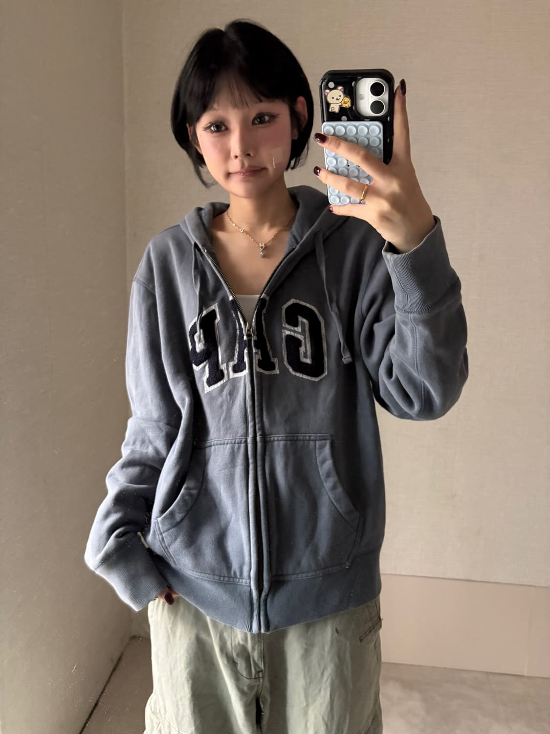 갭 뮤트그레이 후드집업 상품이미지4