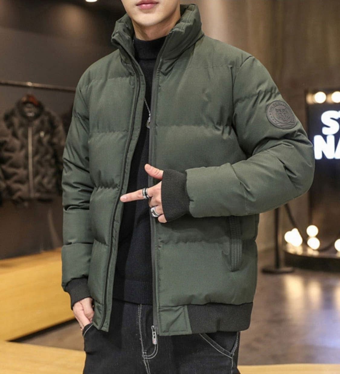 패딩점퍼 남성용 심플 패딩자켓 겨울 방한점퍼 자켓 두툼한 겨울 방한잠바
 상품이미지3