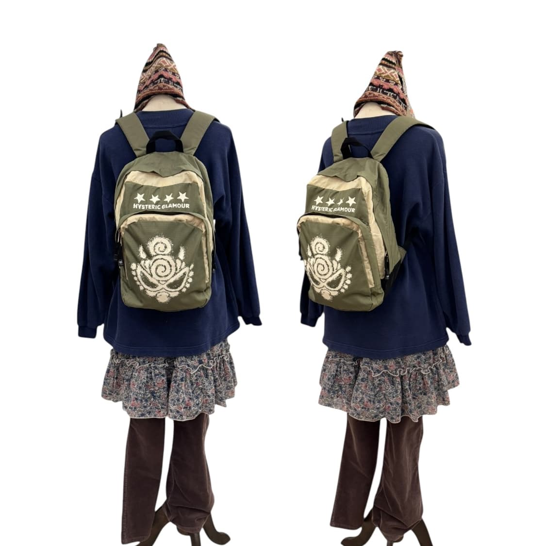 히스테릭글래머 나일론 립스탑 백팩 카키 상품이미지10
