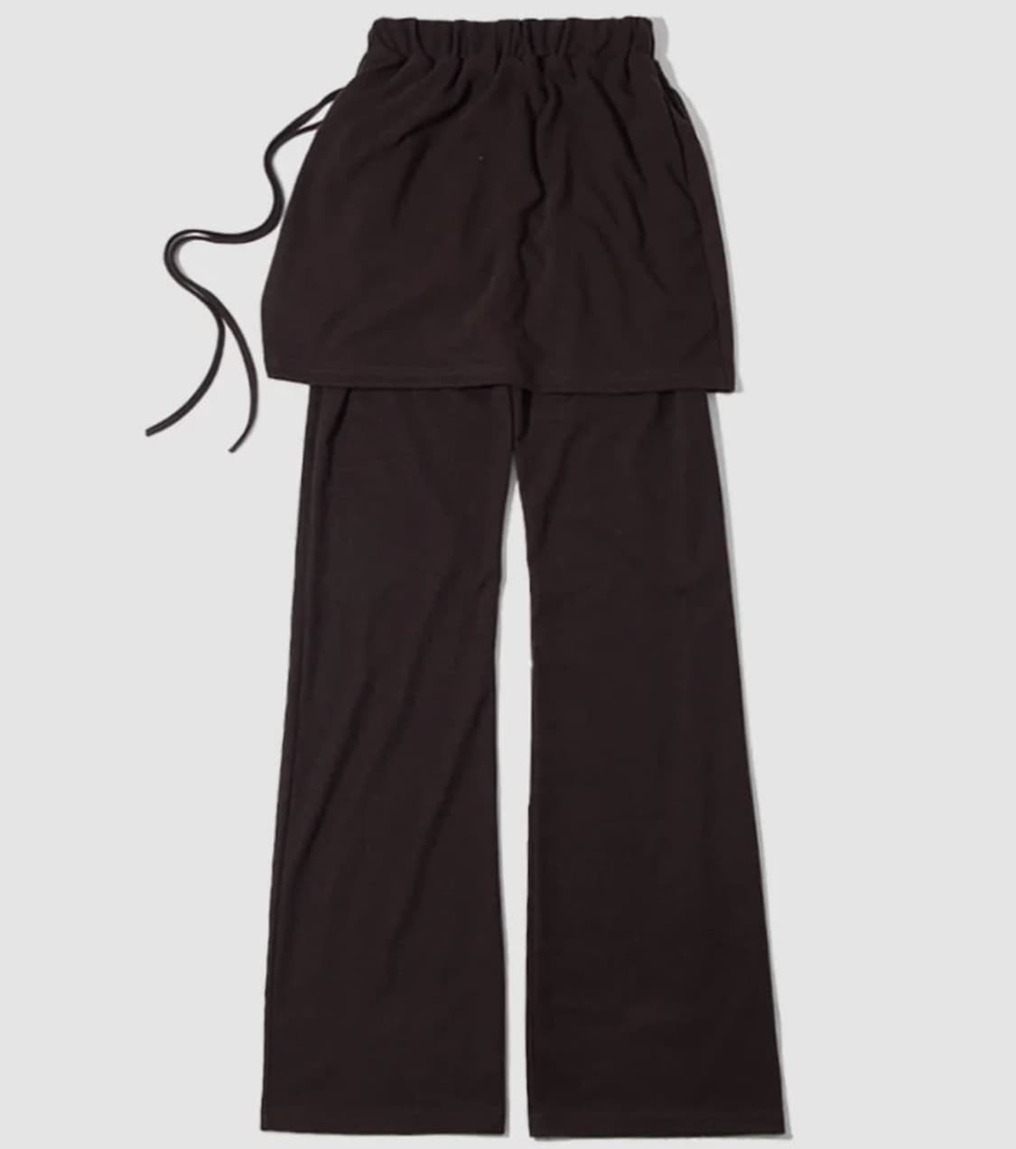 [지꾸 X PLACE]그래픽 셔링 스트링 와이드 랩 레이어드 스커트 밴딩 상품이미지2