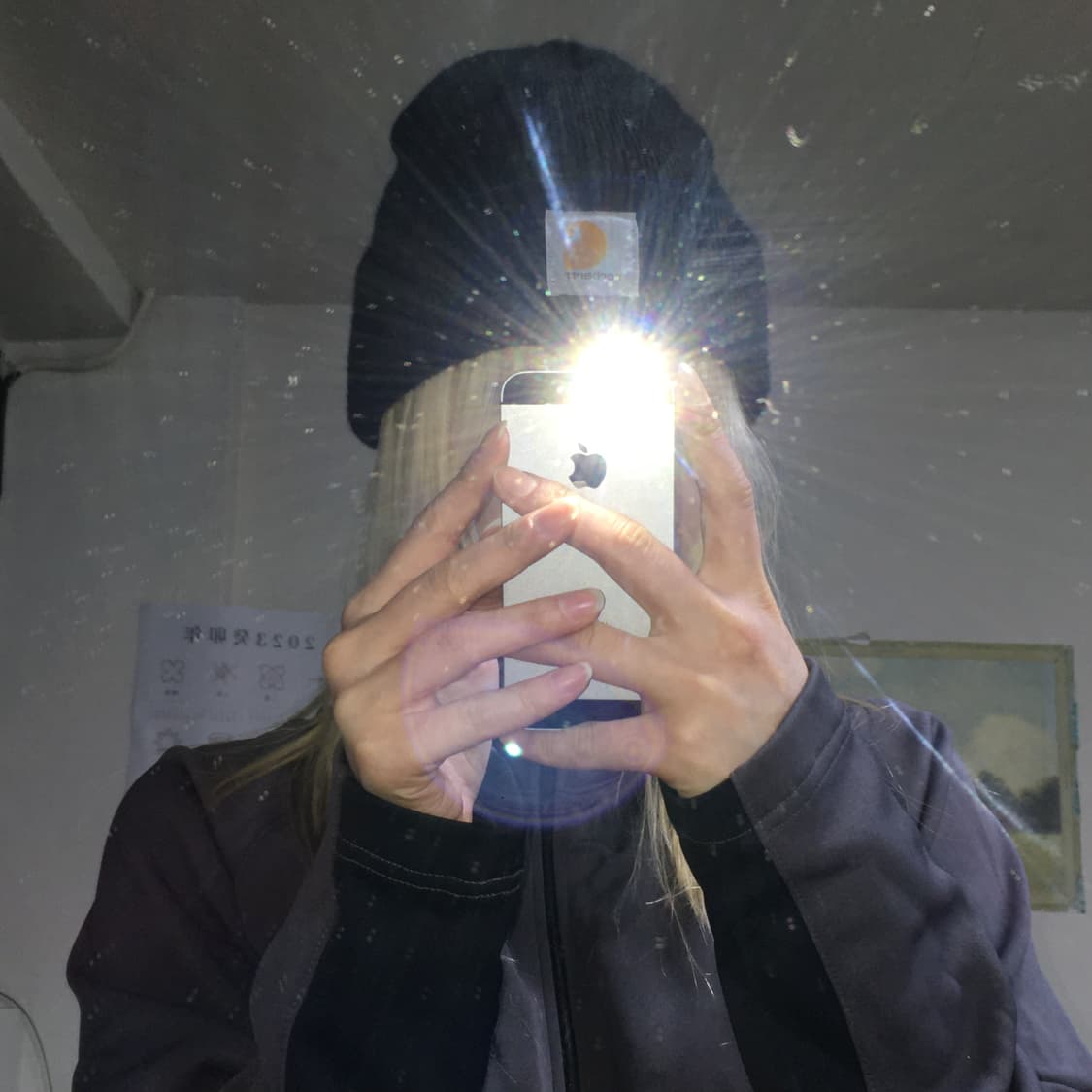 투티/0374 Carhartt 칼하트 비니 블랙 패치 로고 데일리 상품이미지1