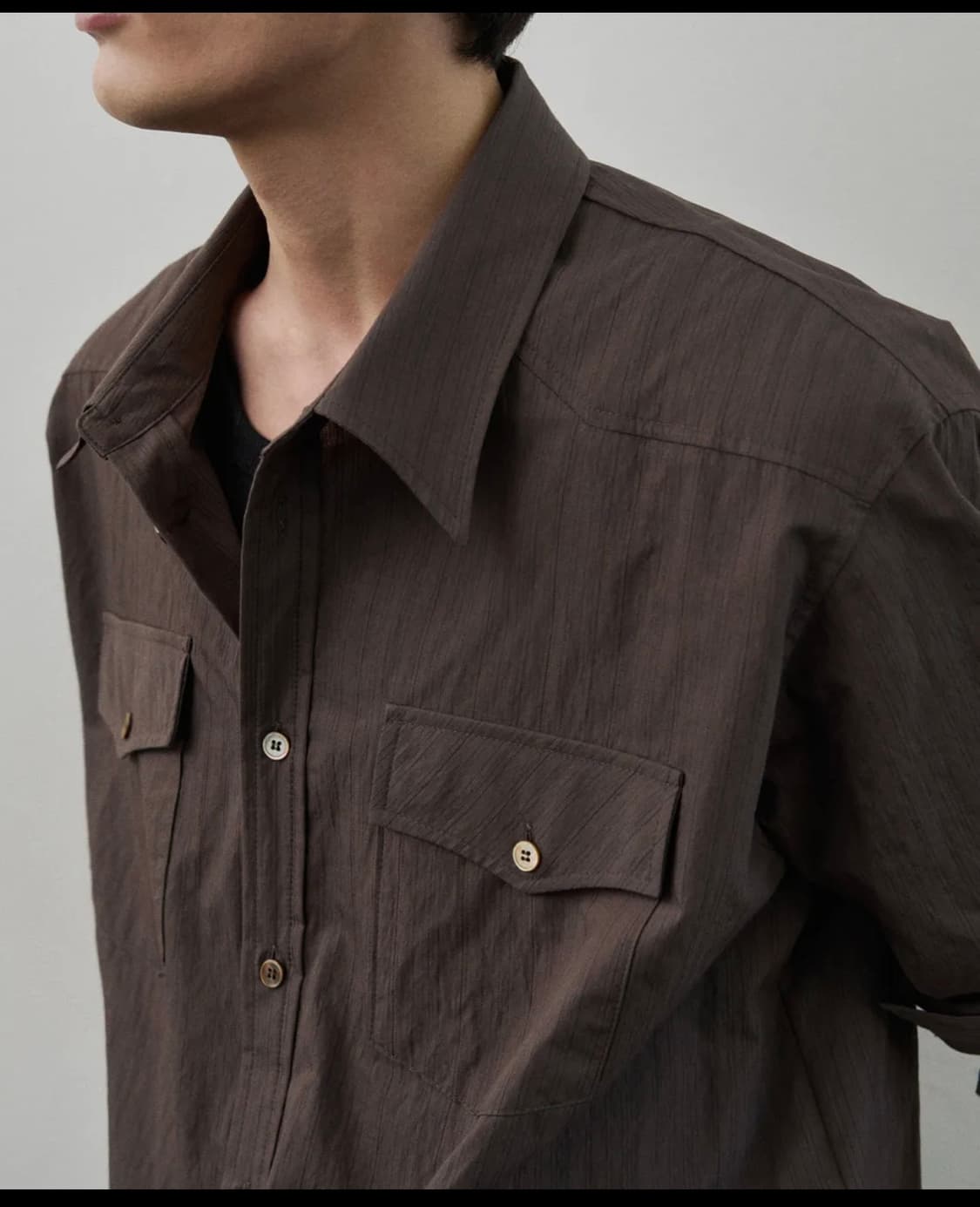 블레이어 카프카 웨스턴 스트라이프 셔츠 [BROWN]  상품이미지3