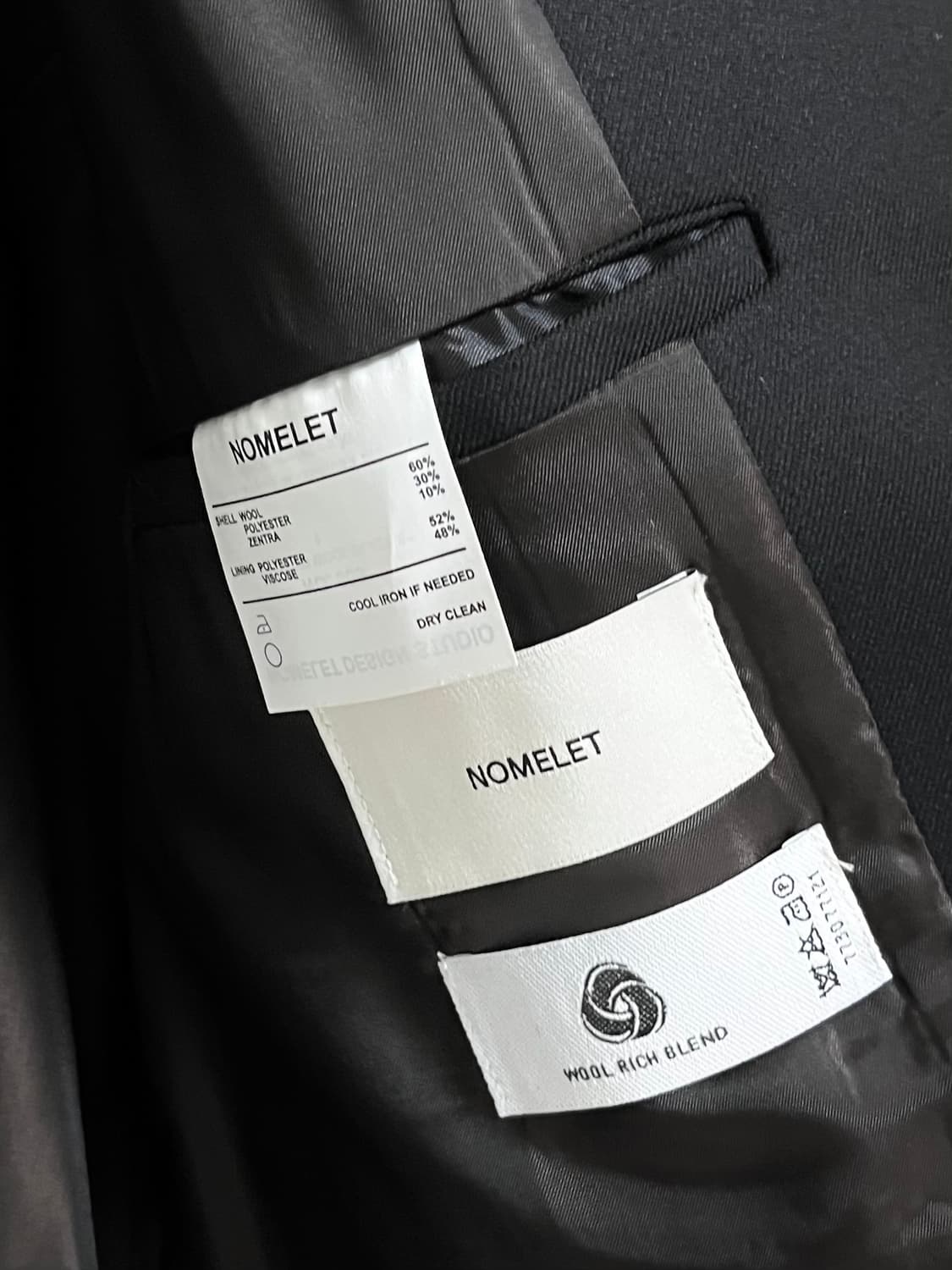 [42] 노멜렛 산레모 울 블레이저 블랙 상품이미지10