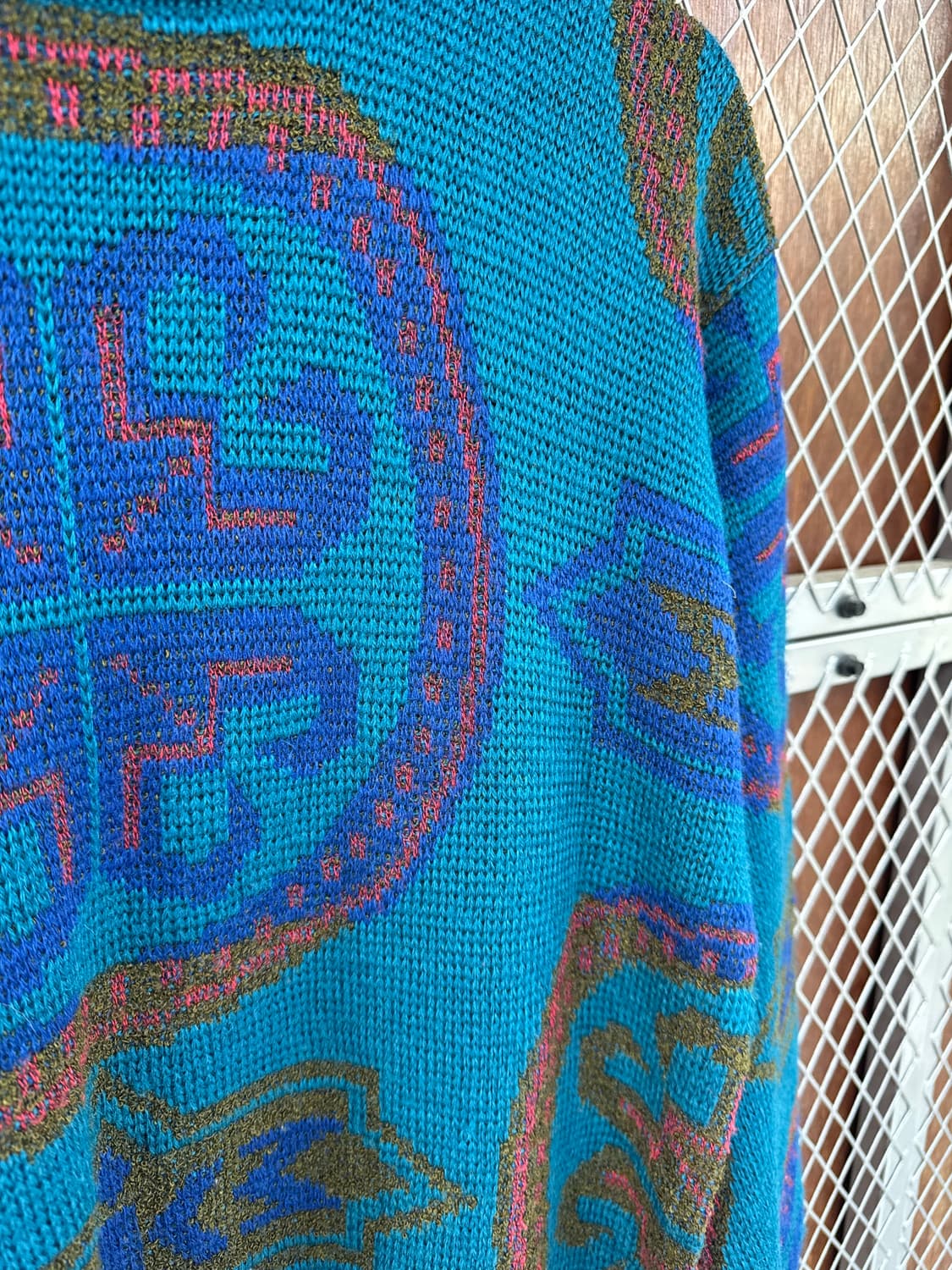 일본빈티지 JPN 패턴 울 니트 스웨타 M 상품이미지4