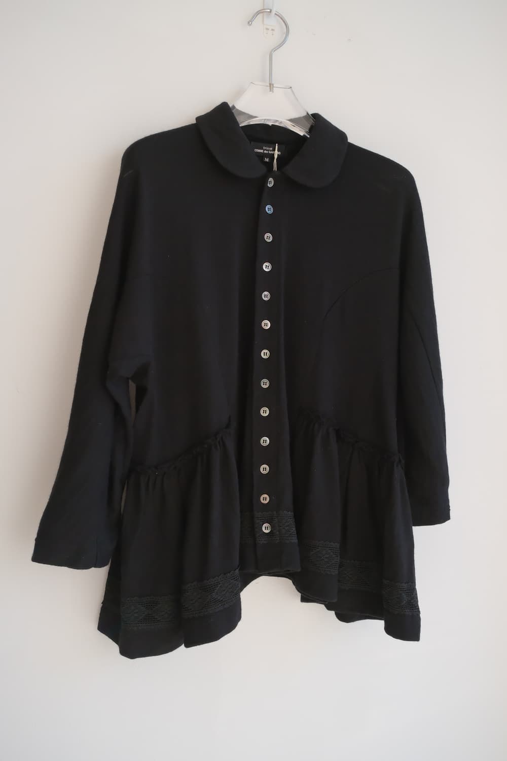 Lace wool gather button top 상품이미지2