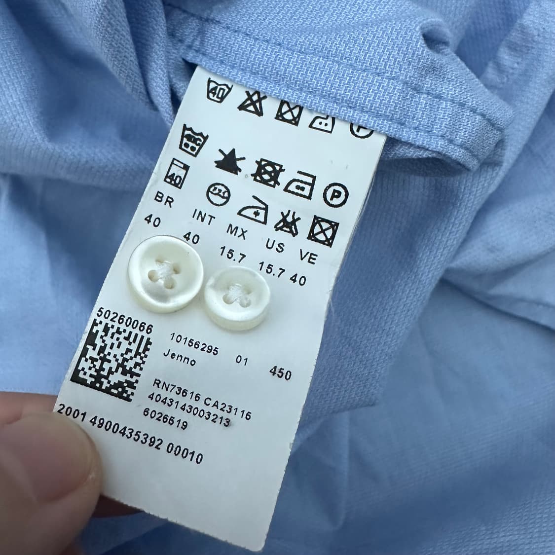 HUGO BOSS 휴고보스 슬림핏 셔츠 블루 M-L 상품이미지8
