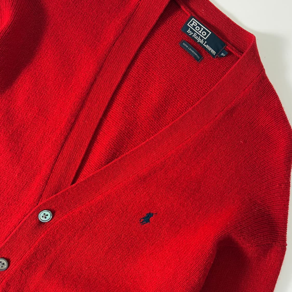 Polo  폴로 랄프로렌 자수 램스울 레드 니트 가디건 상품이미지3