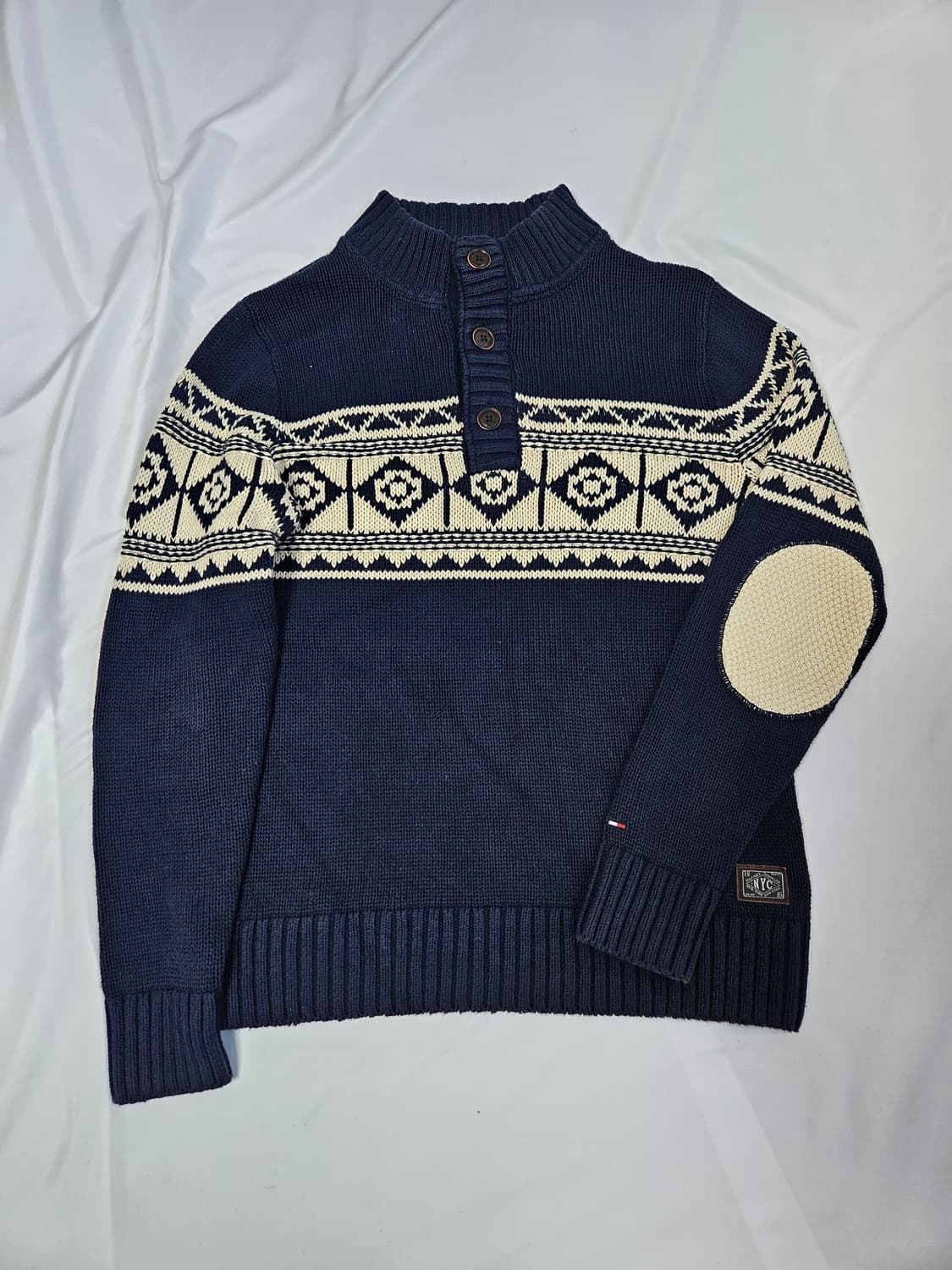 타미힐피거 미국 노르딕 니트 클래식 케이블 스웨터 남성 XL 상품이미지1