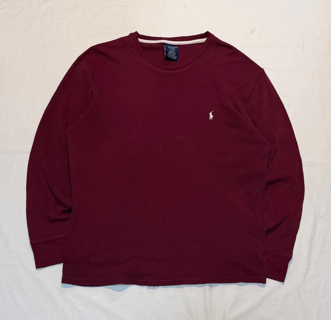 폴로 랄프로렌 와플 써멀 롱슬리브 버건디 상품이미지1