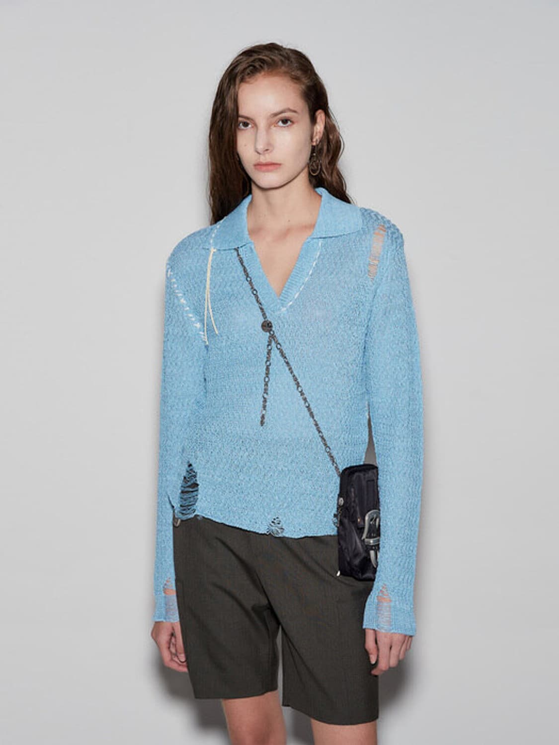 [새상품] 앤더슨벨 에리카 니트 블루 상품이미지1