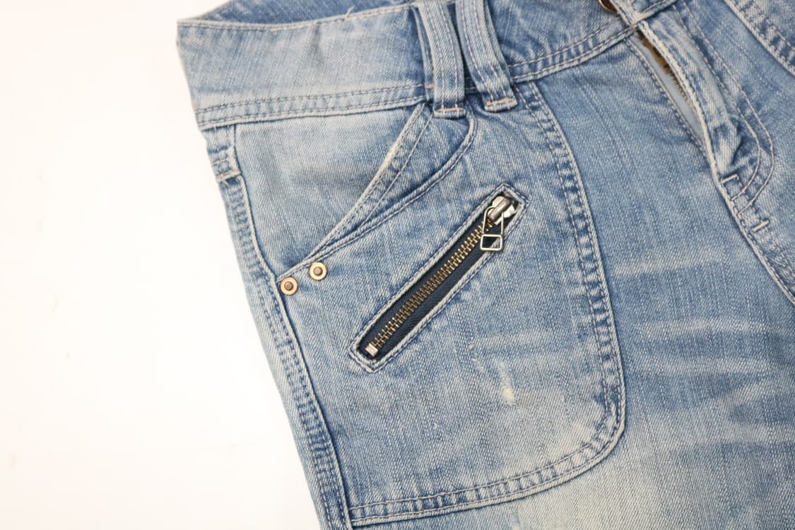 LJSICARLE 빈티지 지퍼 디테일 데미지 부츠컷 데님 팬츠 (2) 상품이미지4