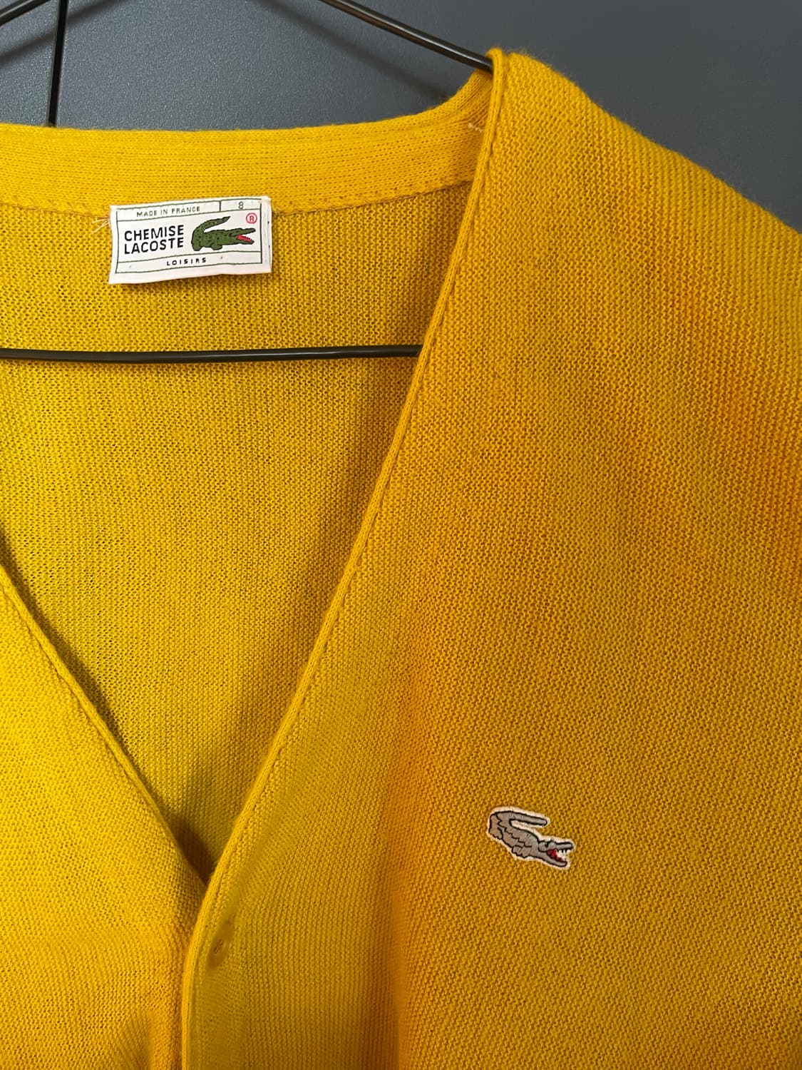 Lacoste 80s 프랑스메이드 옐로우 가디건 상품이미지1