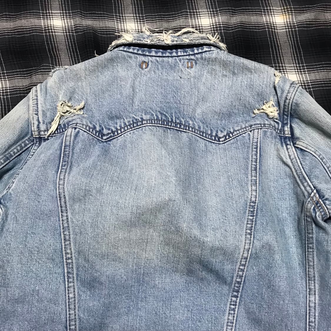 레어 90s 재팬 y2k Goa 디스트레드 데님 자켓 상품이미지6