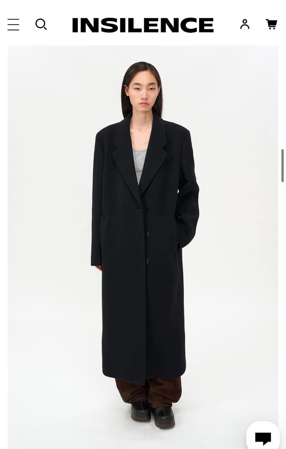 인사일런스 클래식 맥시 코트 블랙  상품이미지1