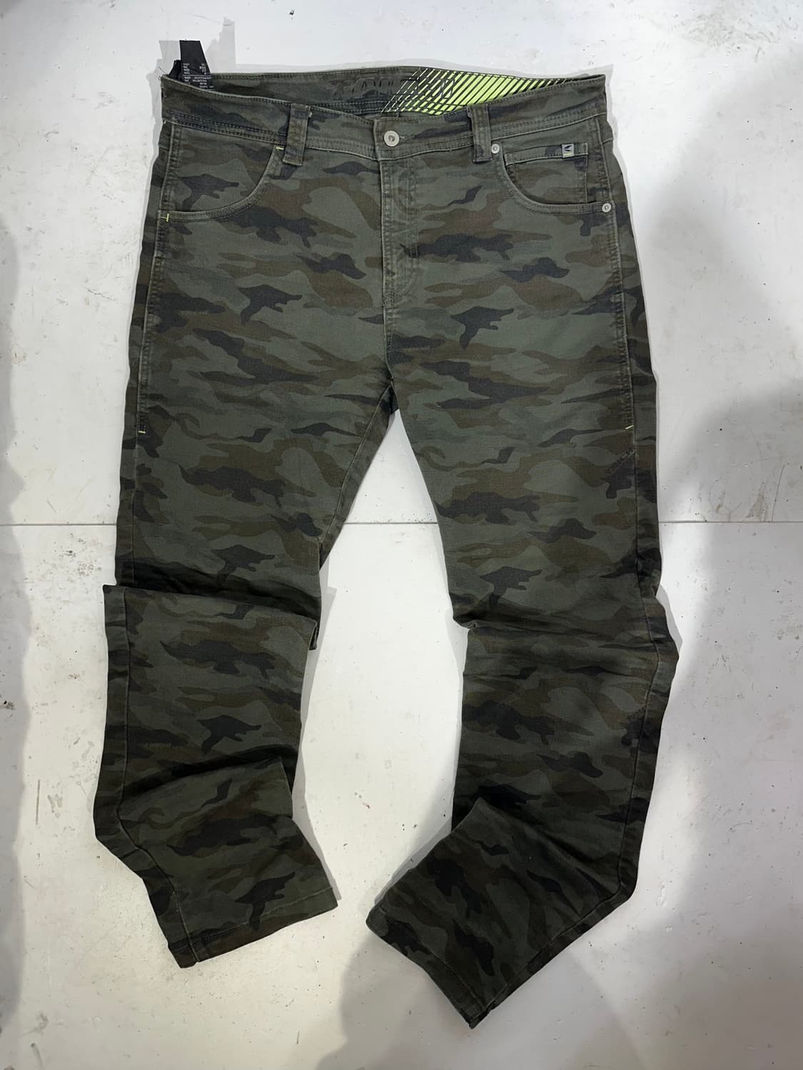 빈티지 TAICHI 카키 밀리터리 카모 새깅 힙합 스키니 카고 팬츠 34 상품이미지4