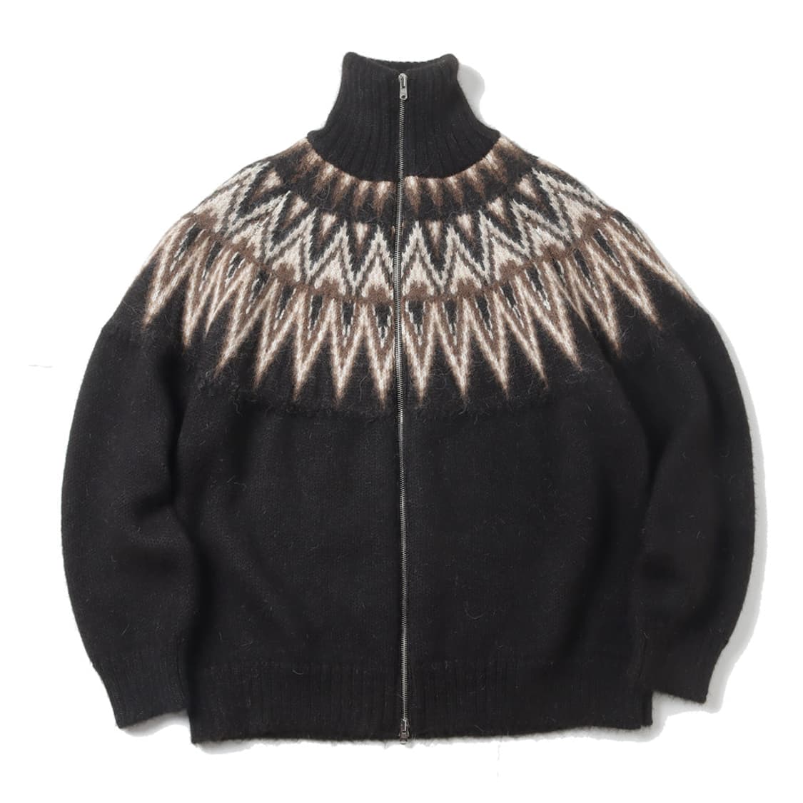 [3] 마카웨어 23aw 스노우패턴 드라이버스 점퍼 알파카 니트 스웨터 상품이미지1