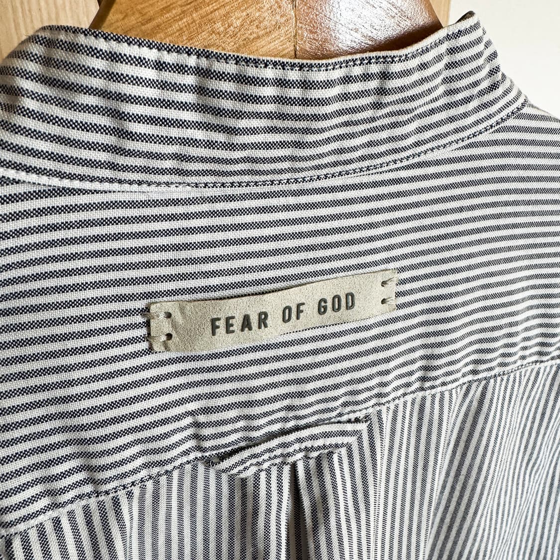 [XS] 피어오브갓 6th 그레이 스트라이프 풀오버 헨리 셔츠 상품이미지5