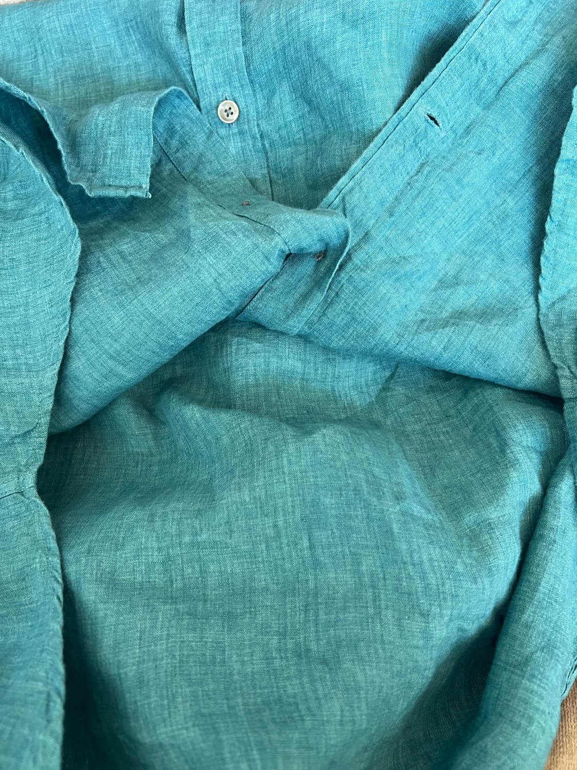 헤지스 남성 청록 린넨셔츠 긴팔셔츠 상품이미지6