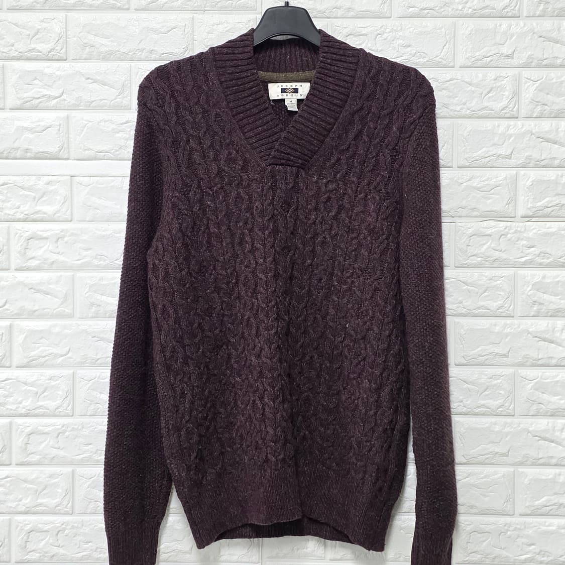 택포_ 조셉 아부드 남성 버건디 숄카라 니트 M 상품이미지1