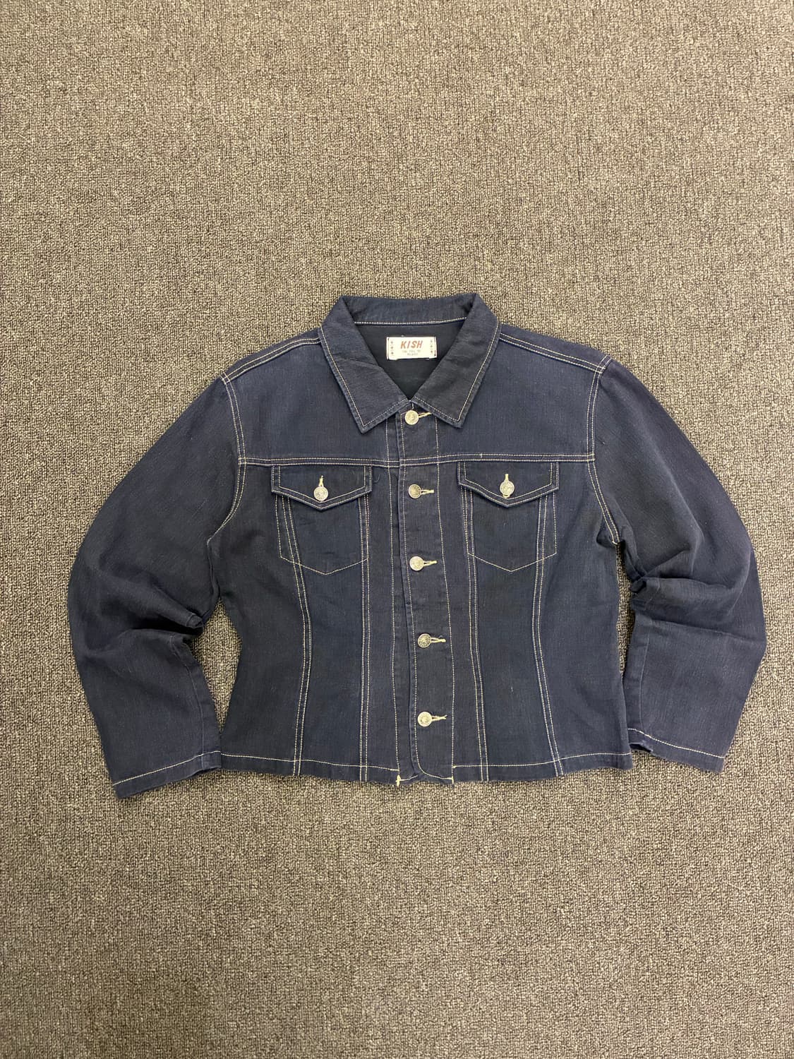 M)Japanese vintage 여성 라인 디테일 데님자켓 상품이미지4