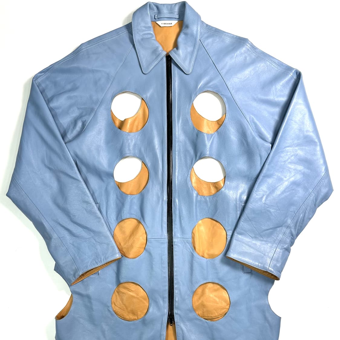 T/sehne 티센 컷아웃 가죽자켓 (on.168) 상품이미지1