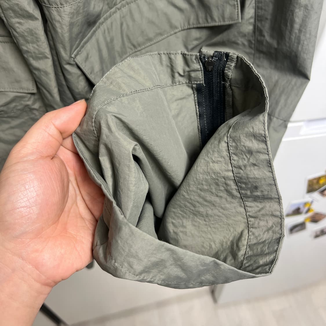 3)폴리테루 나일론 카고팬츠 세이지 상품이미지5