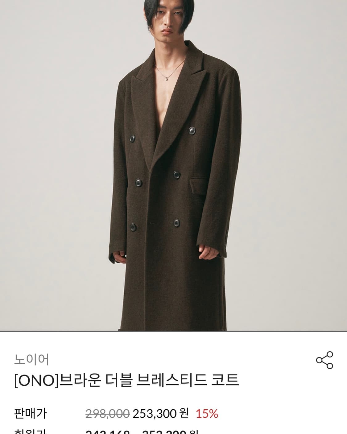 [50] 노이어 더블 브레스티드 코트  상품이미지1