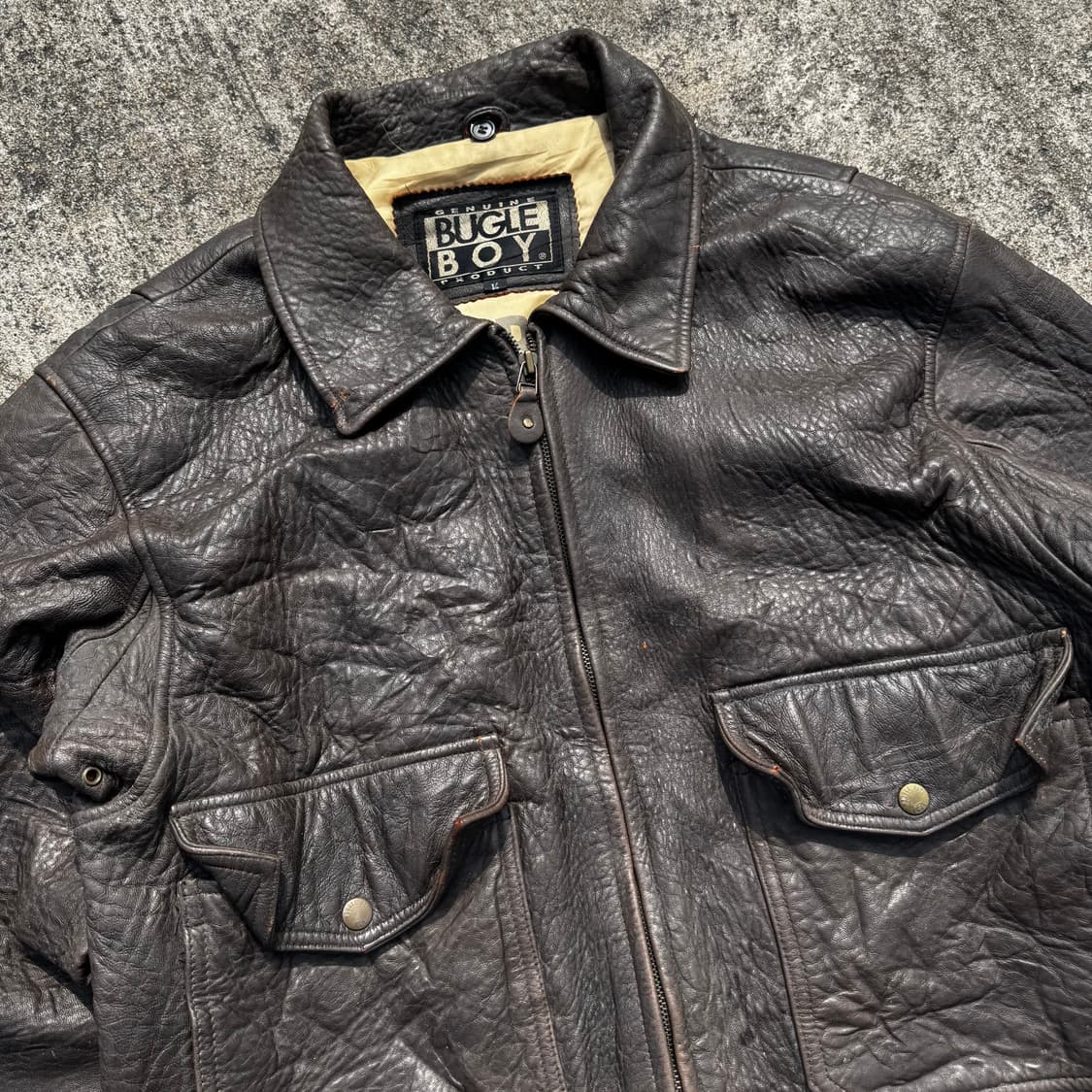 [L] Bugle Boy 핀업걸 항공 가죽 자켓 상품이미지6