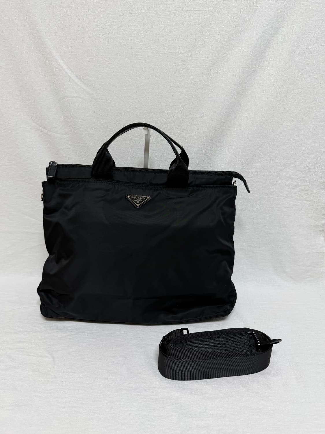 정품 프라다 포코노 나일론 블랙 토트백 숄더백 비지니스 노트북가방 상품이미지5