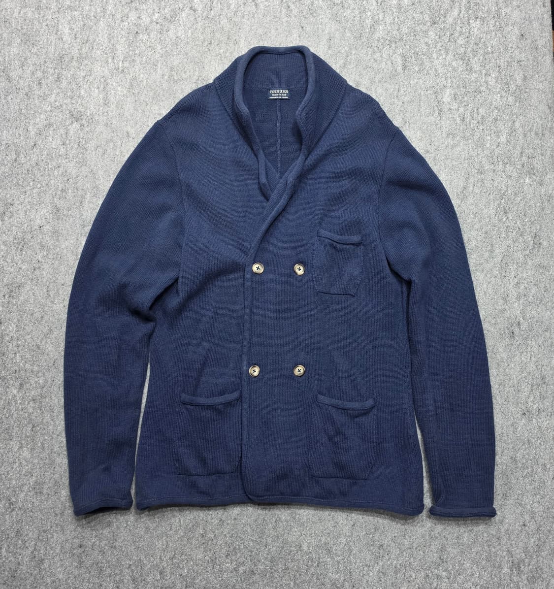 브뤼에르 브로이어 이태리 빈티지 더블버튼 니트 가디건 네이비 XL 상품이미지1