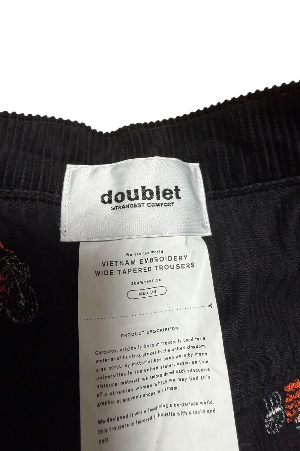 더블렛 20AW 벨티드 코듀로이 테이퍼드 트라우저 팬츠 상품이미지9