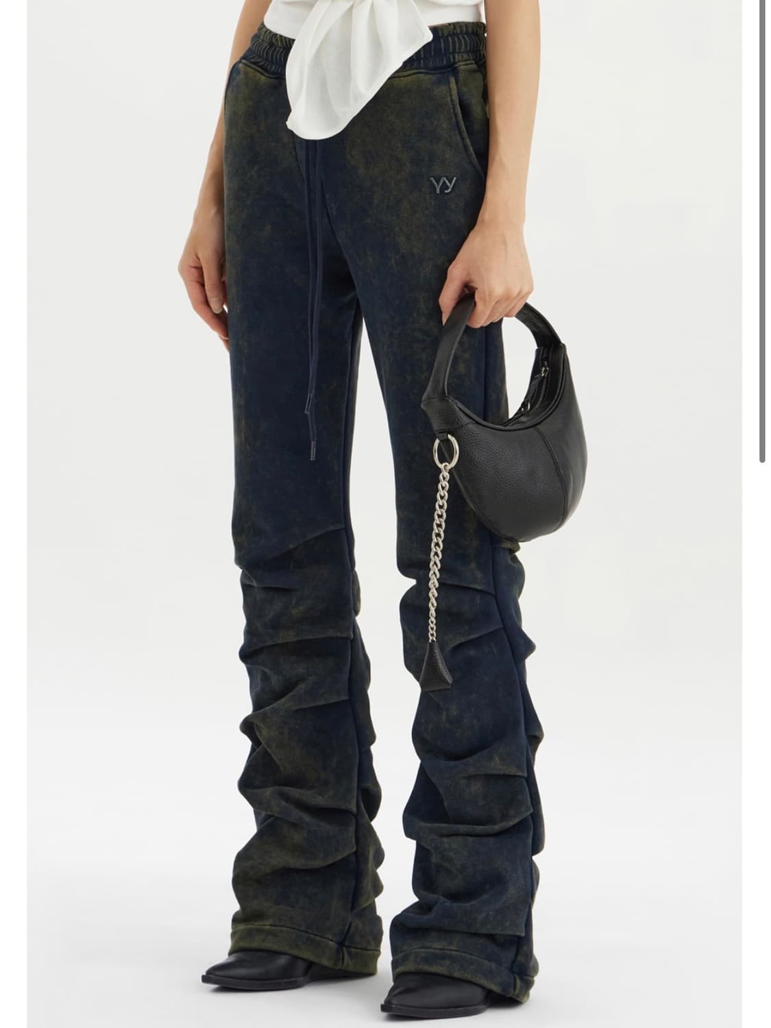 오픈와이와이 Jersey Shirring Pants 네이비 1사이즈 상품이미지1