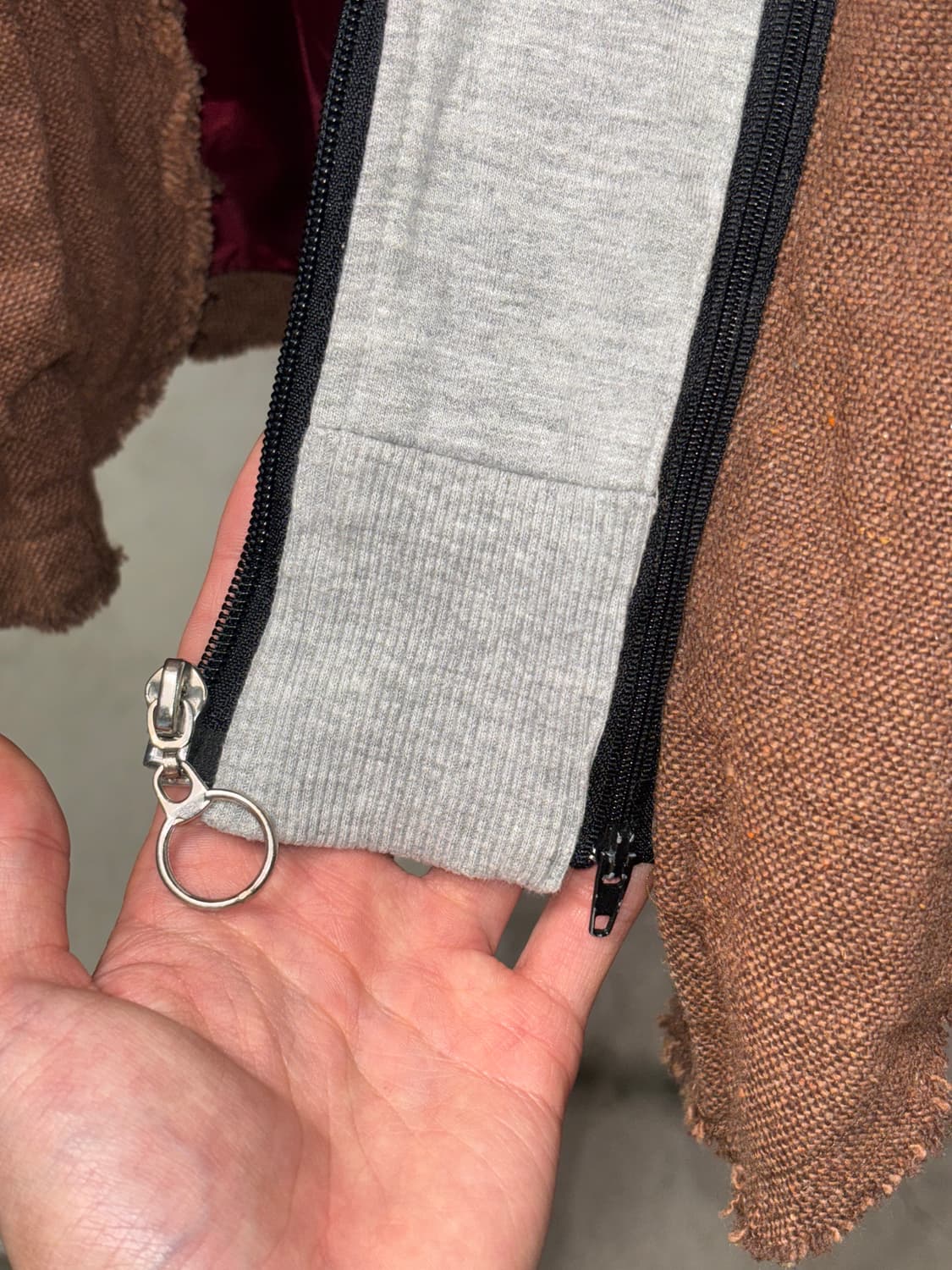 모시모 후드 레이어드 컷오프 자켓 상품이미지8