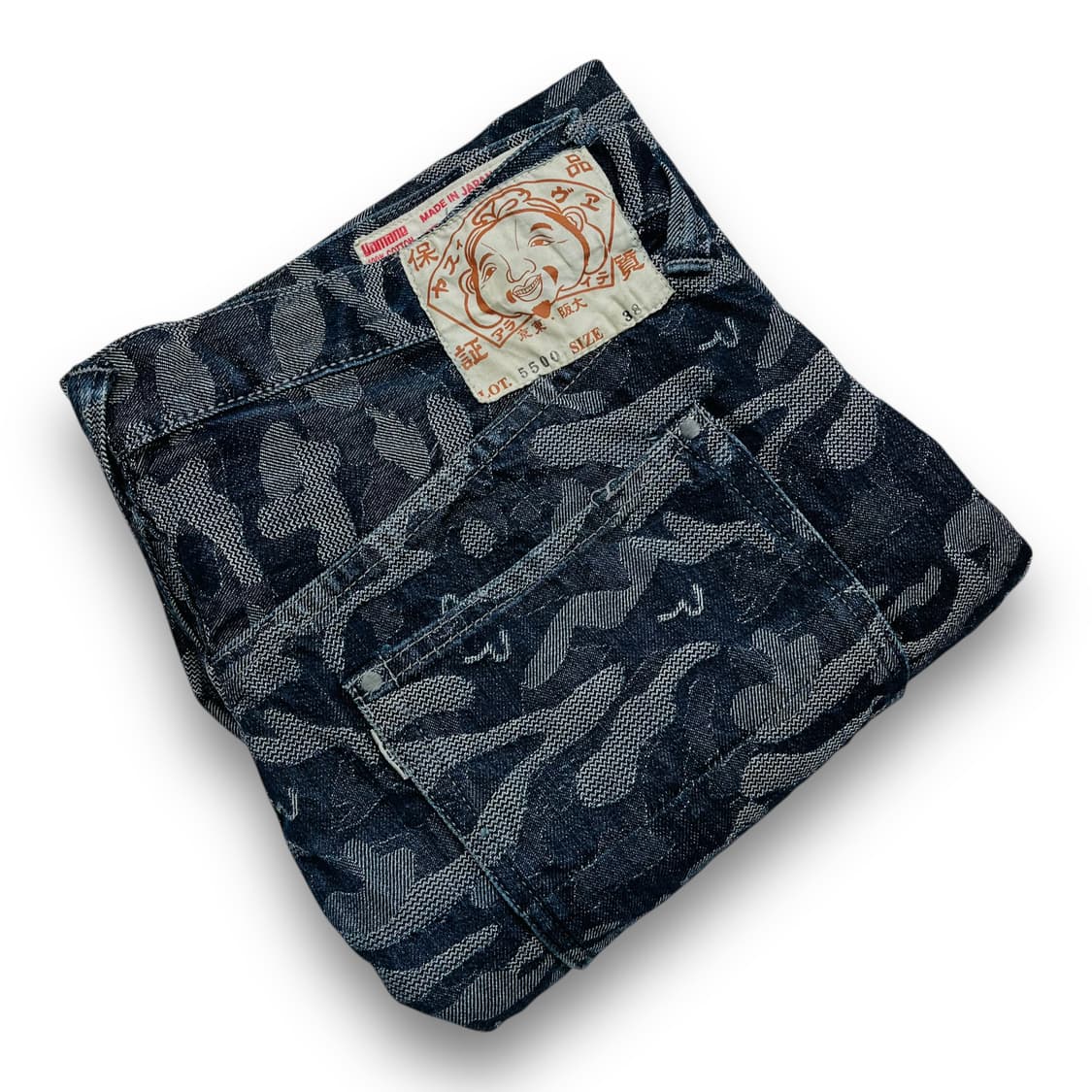 에비수 OG LOT 5500 카모플라쥬 패턴 로고 데님 팬츠 상품이미지1