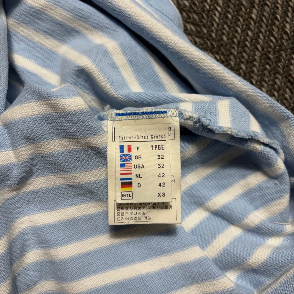 세인트제임스 스트라이프 하늘색 긴팔티(XS) 상품이미지4