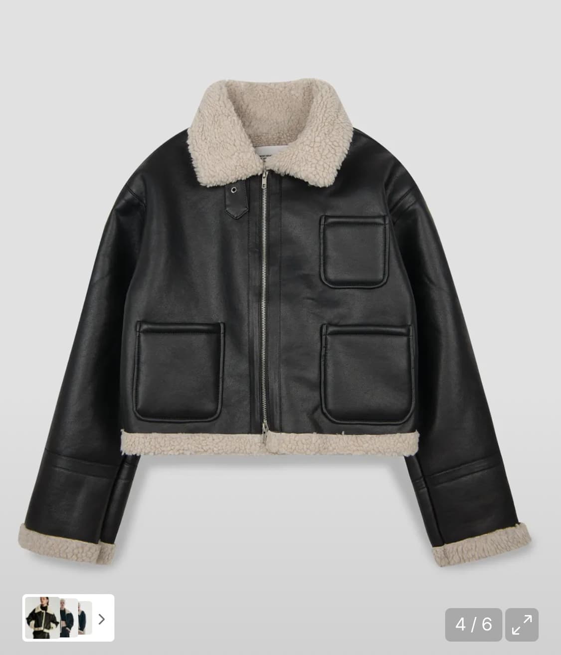 플레이스스튜디오 양털 무스탕 블랙  상품이미지1