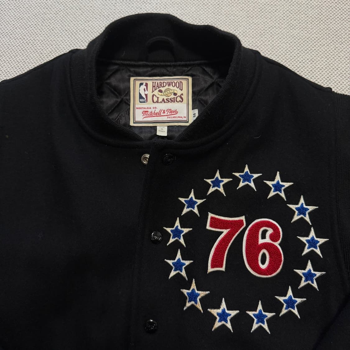 미첼앤네스 필라델피아76 하드우드 클래식 바시티 울 자켓 상품이미지3