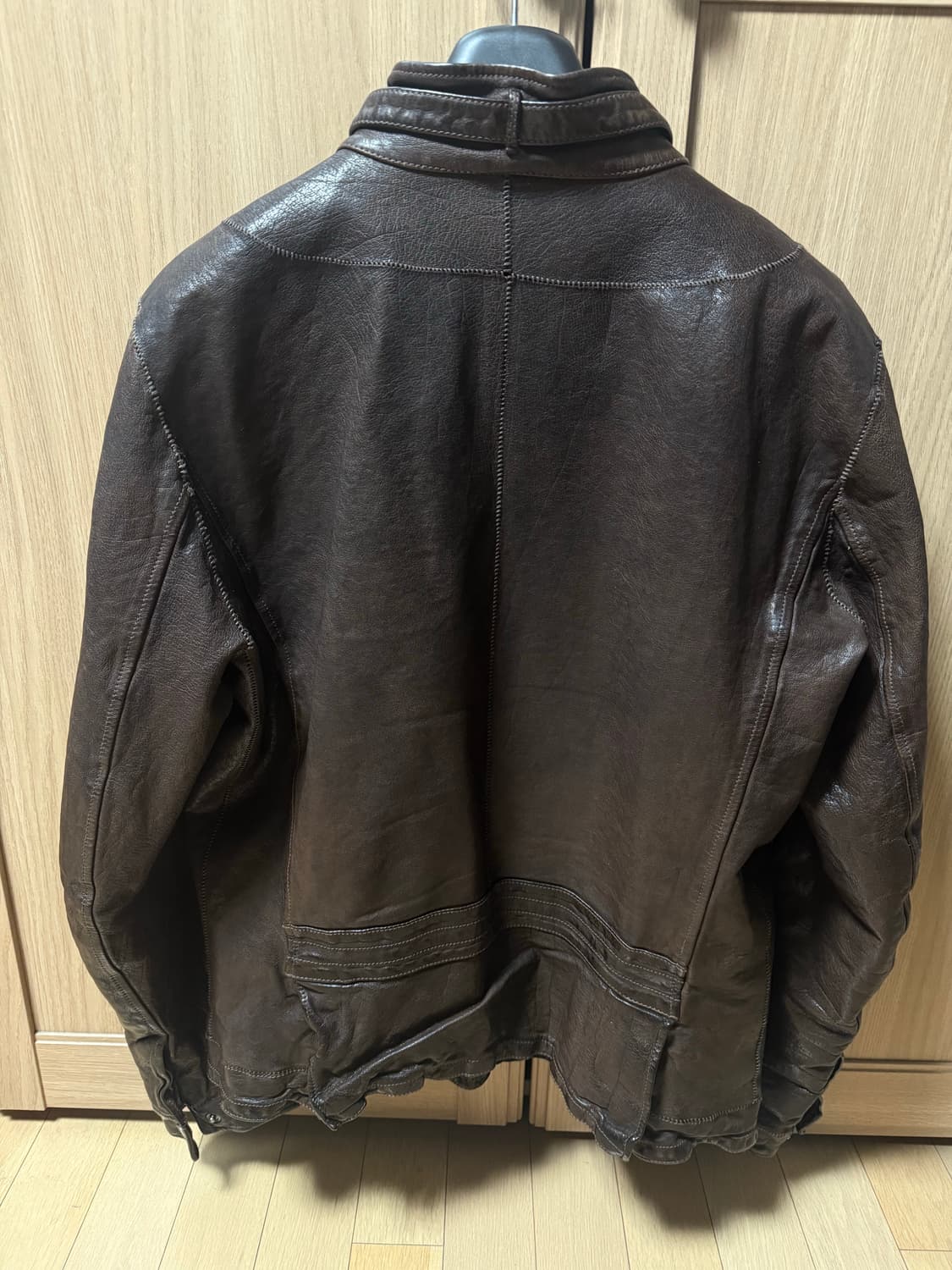 닐바렛 버팔로 레더 빈티지 자켓 브라운L 상품이미지2