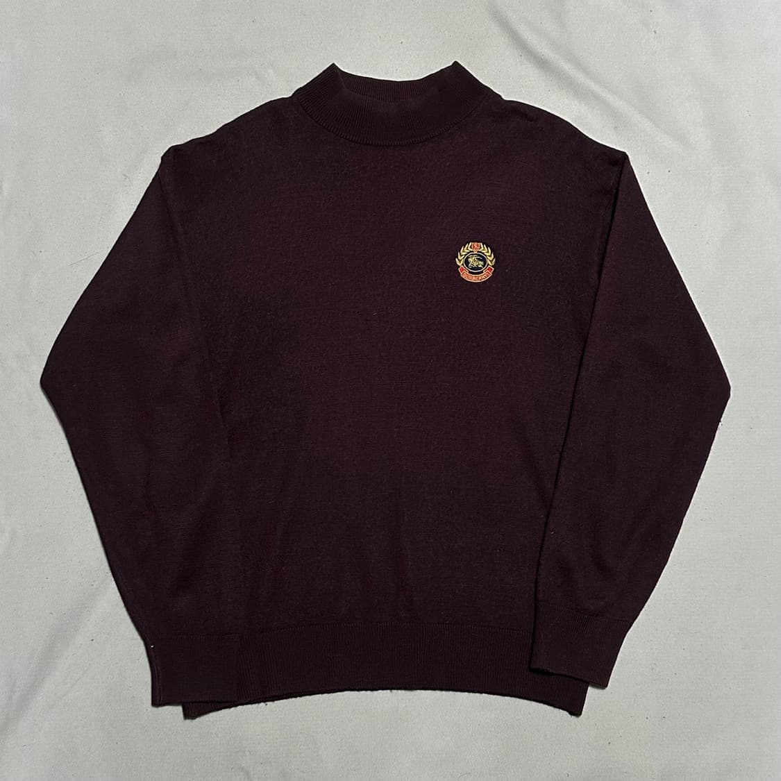 L 버버리 아카이브 버건디 반폴라 니트 상품이미지2