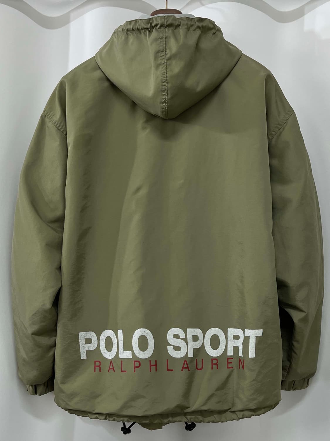 폴로 스포츠 USA 스펠아웃 백로고 올리브 윈드브레이커 자켓 상품이미지2