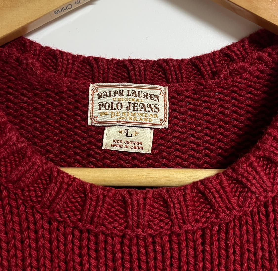 폴로랄프로렌 성조기 꽈배기 니트 스웨터 L 상품이미지5